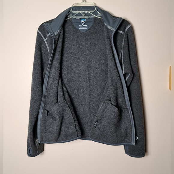 KUHL Women's Sz M "Alfpaca Fleece" Full Zip Gray Jacket w/ Thumb Holes & Pockets - Picture 9 of 12